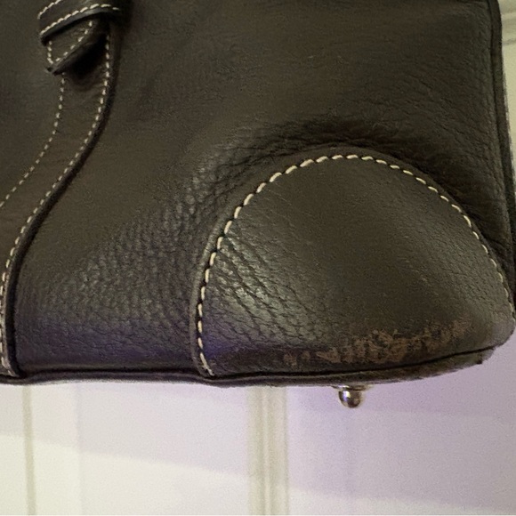 EUC Dooney & Bourke All Weather Leather Dark Brown Satchel Silver Hardware - Picture 8 of 13